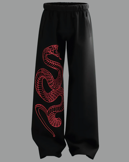 Pythonic baggy track pants unisex oversized fit, trendy streetwear style with premium breathable all-season fabric by BombyyClothing