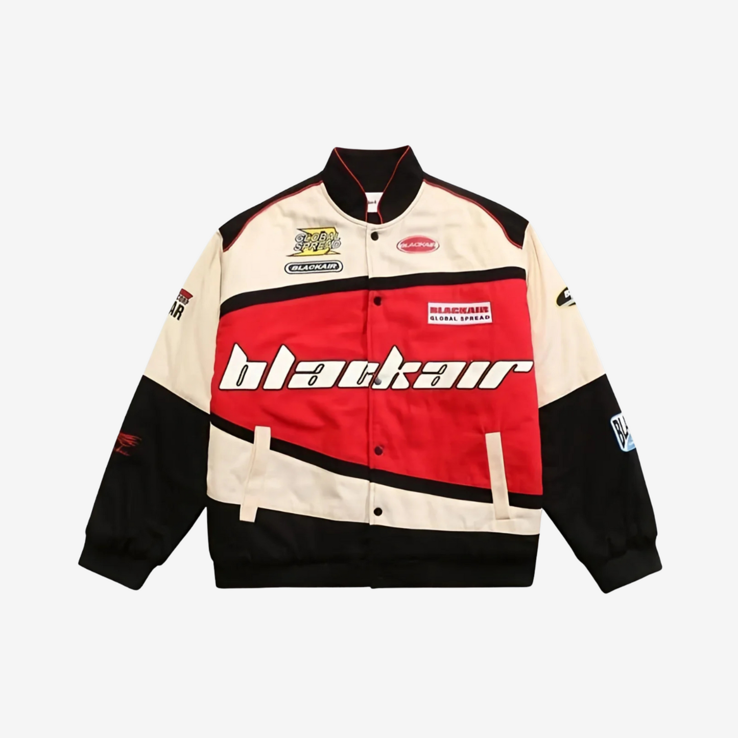 Bombyy Black Air racing streetwear jacket – stylish black bomber jacket for men