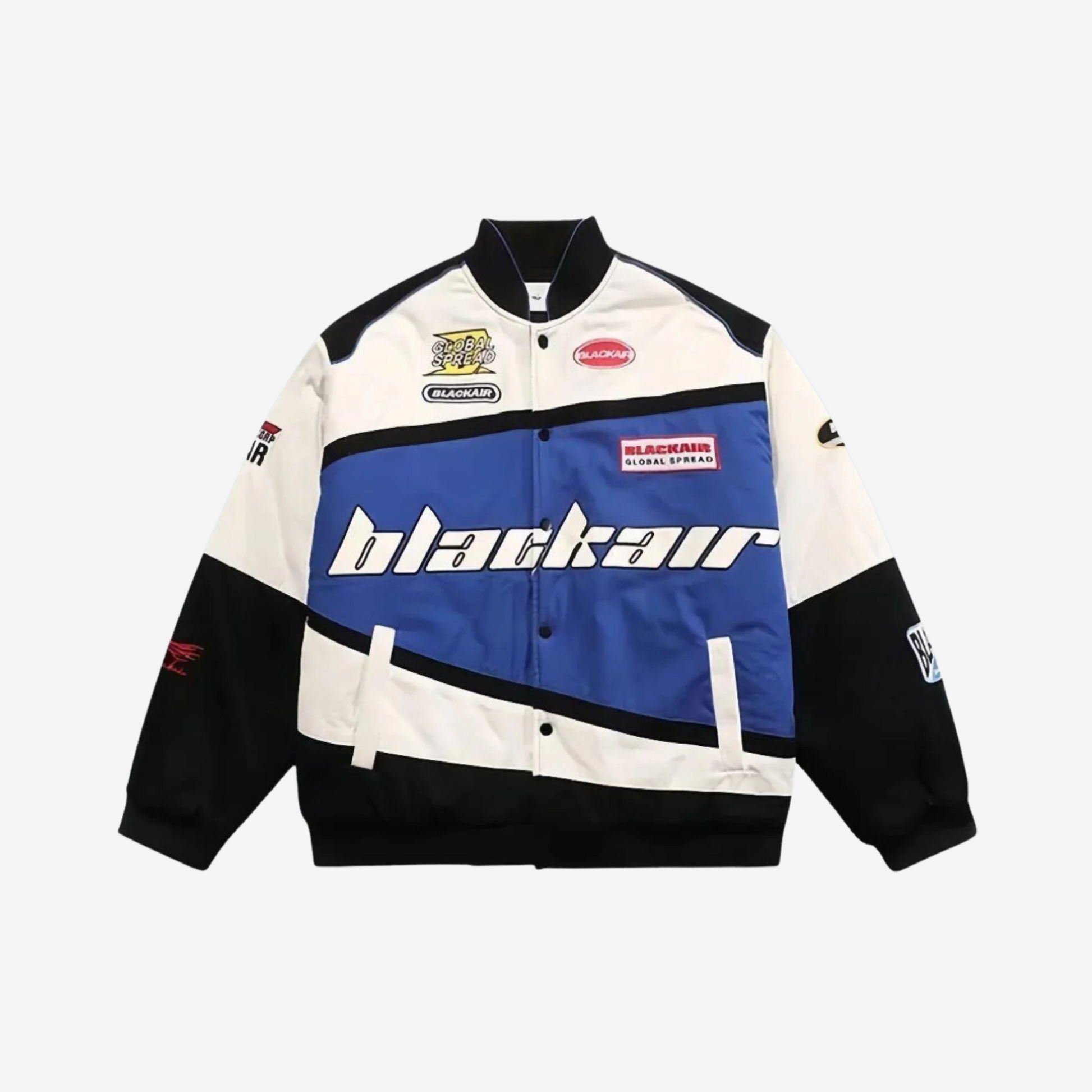 Bombyy Black Air racing streetwear jacket – stylish black bomber jacket for men